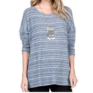 NWT Volcom Lived In Go Crew Grey Striped Sweater